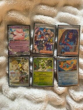 Assorted Cute Pokémon Cards: Sprigatito Horizons The Series, Lillie’s Clefairy